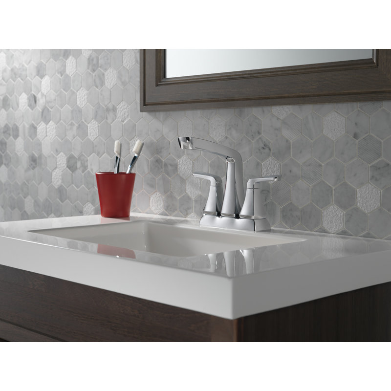 Vesna Centerset Bathroom Faucet with Drain Assembly, Chrome