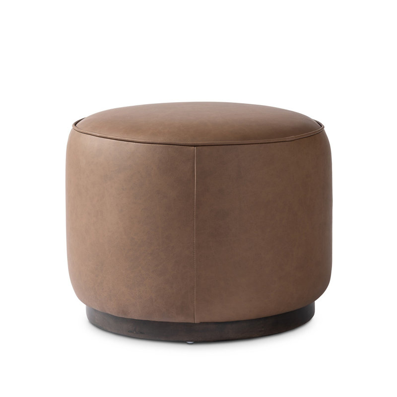 Sinclair Round Ottoman,  Maestro Cigar, Sienna Brown