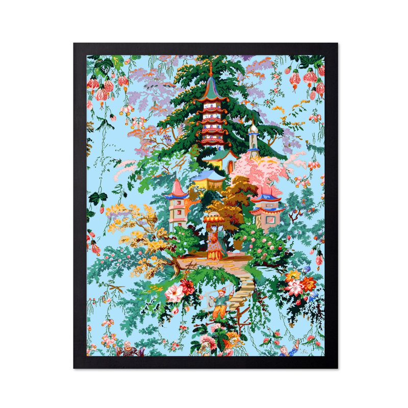 Pagoda Temple No2, Black Framed, Poster, 16"H x 20"W