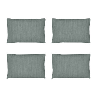 Set of 4 Sunbrella Throw Pillows, 12x18 Inch Rectangle Outdoor Throw Pillows Inserts with Covers