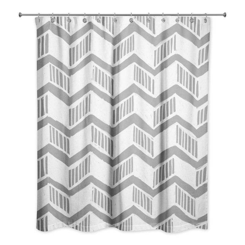 Rideau de douche à chevrons, Gris