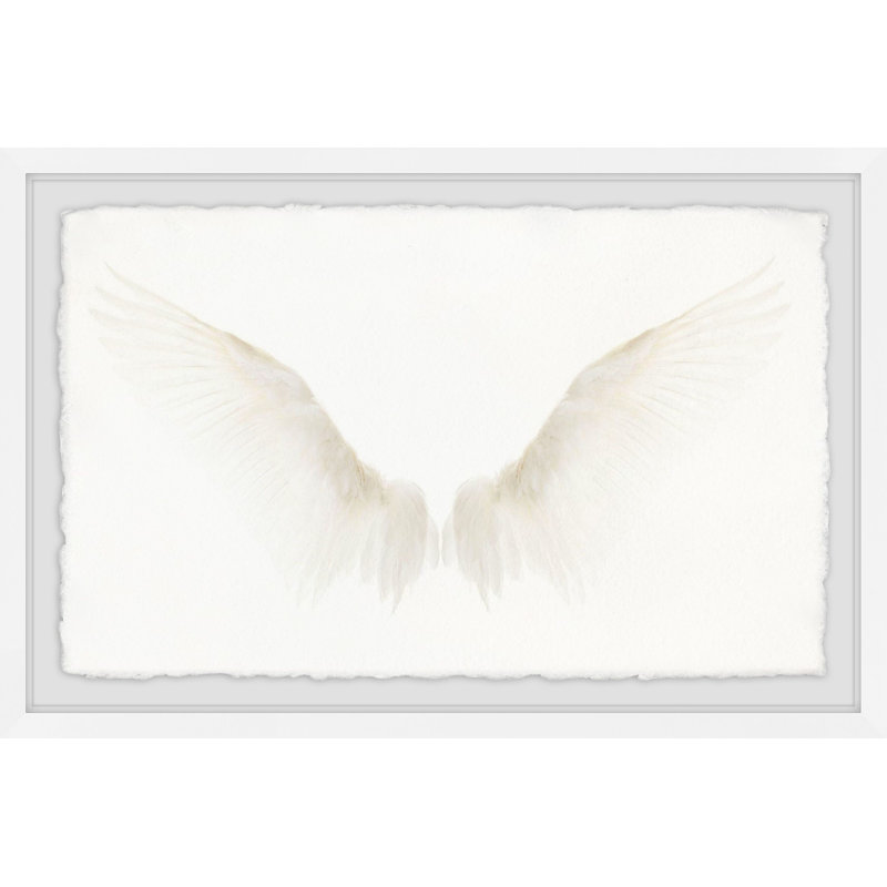 Reproduction de peinture à l’acrylique encadrée « White Wings » Aldan, H 16 po x l 24 po x P 1,5 po