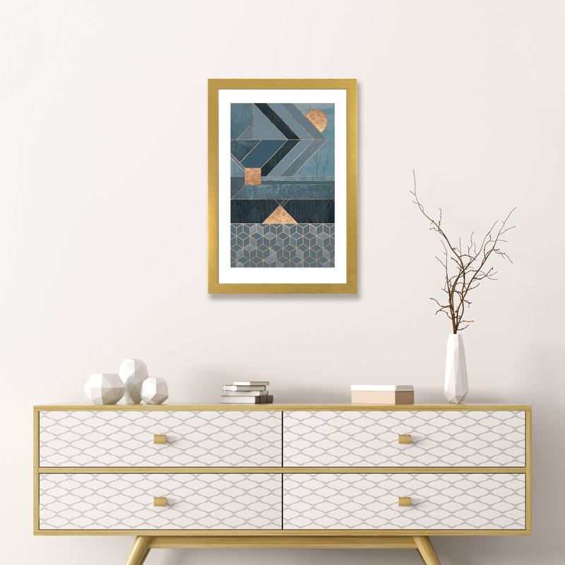 « scandinavie blue » par elisabeth fredriksson-impression sur image, Papier encadré doré, H 32 po x l 24 po x P 1 po