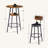 Round bar stool set with shelf, upholstered stool with backrest-881475871-881475864