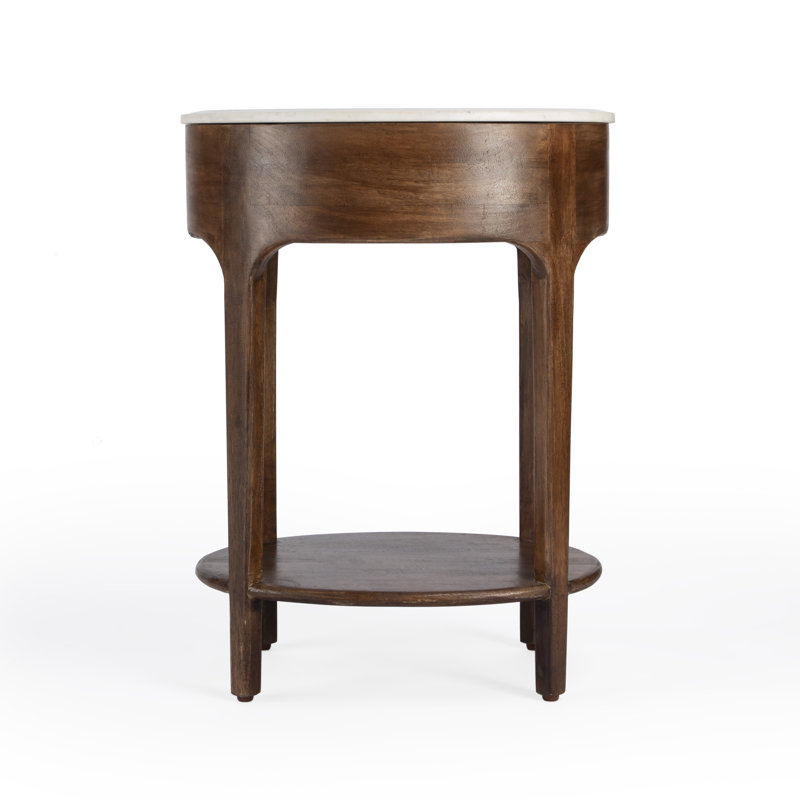 Ellen Marble Nightstand, Walnut