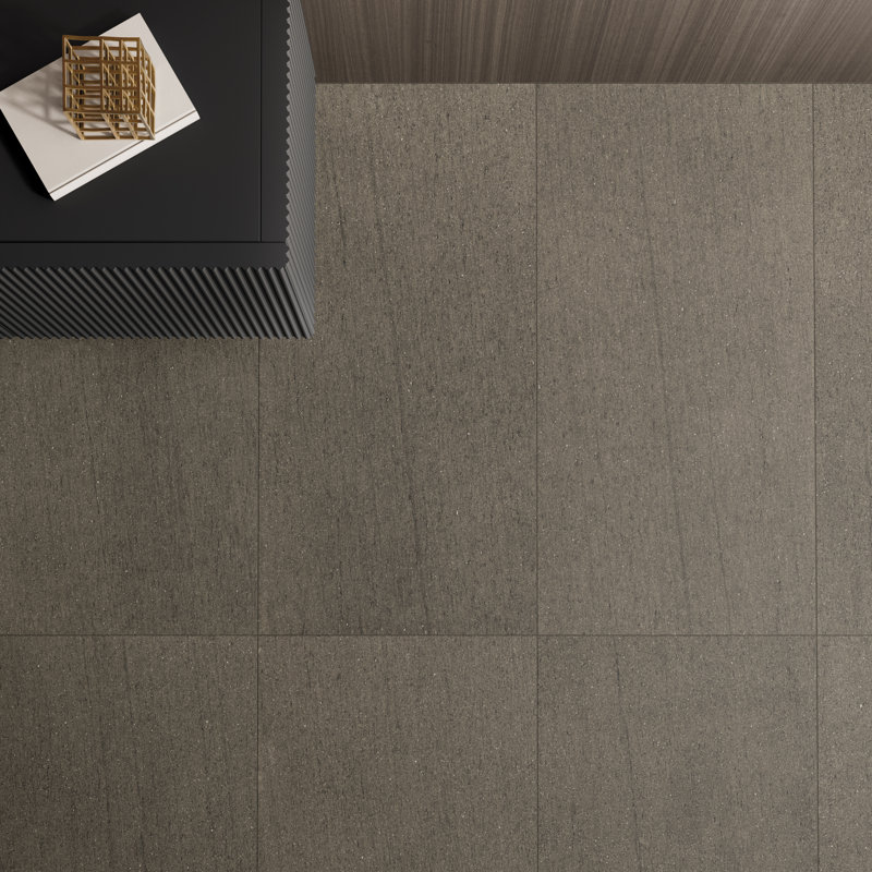Caldaria 24x48 Matte Stone Look Porcelain Tile, Silver Gray