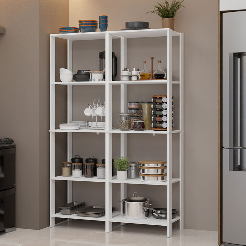 Armoire de rangement pour garde-manger avec 10 tablettes ouvertes de 47 po L, White