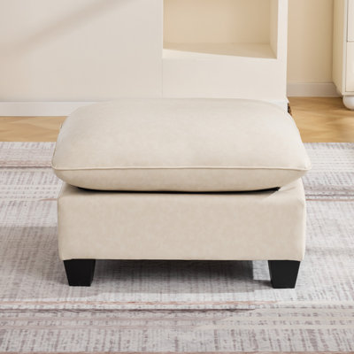 Repose-pieds rectangulaire 31,5 po en similicuir pour canapé modulaire modulaire