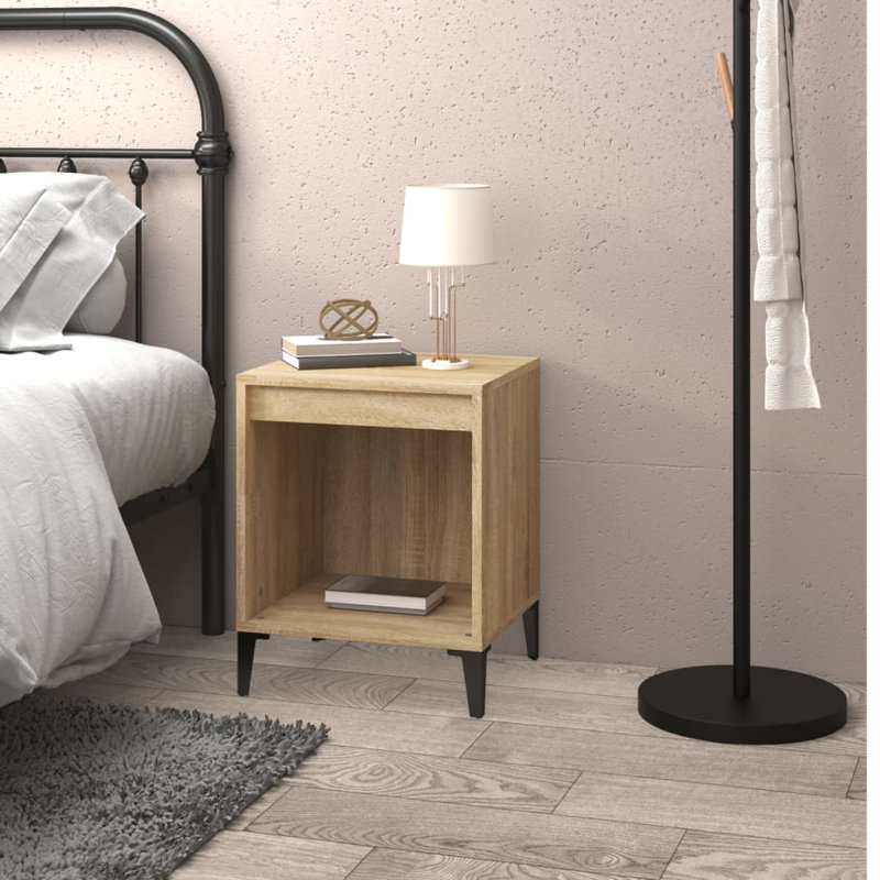 Jarik 40cm W Solid Wood Bedside Table, Oak, Individual