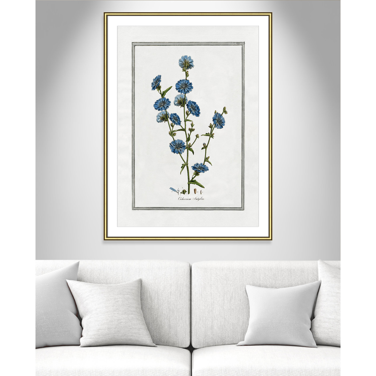 Colombe "Soft Botanical I" Print, Gold Framed, 30.75" W x 42.75" H