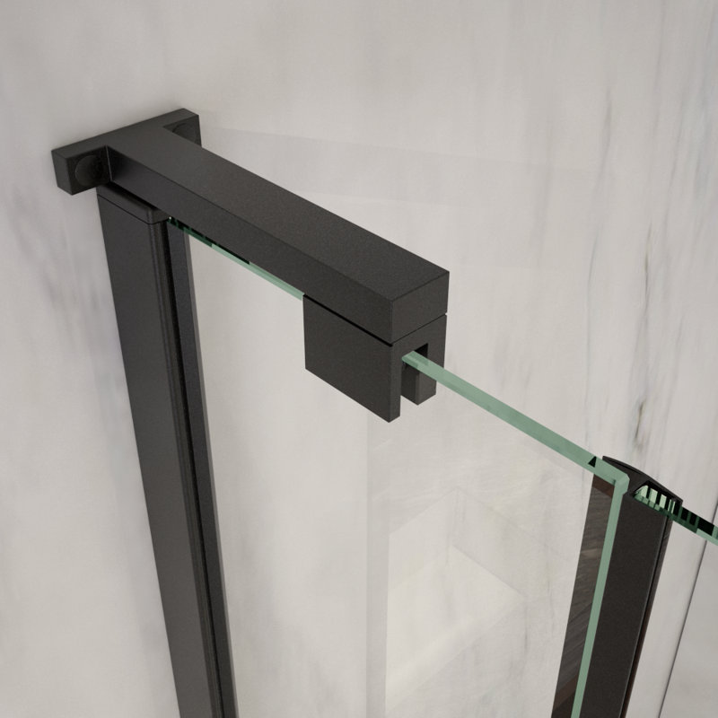 Porte de baignoire à charnière sans cadre avec verre transparent L 38 po x H 58 po Lucie