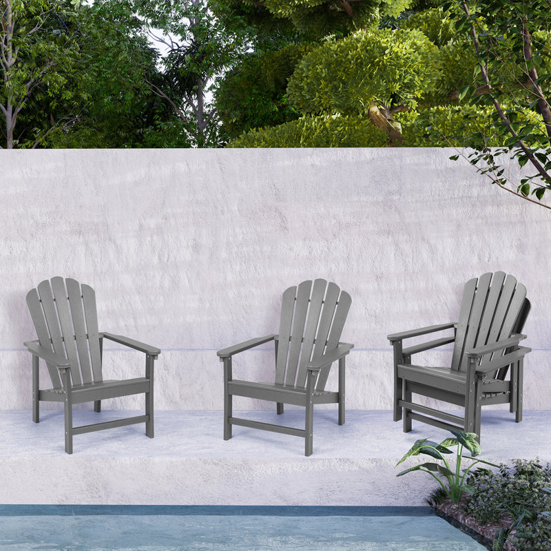 Chaise Adirondack empilable en PEHD Zawadi, Gris, 4