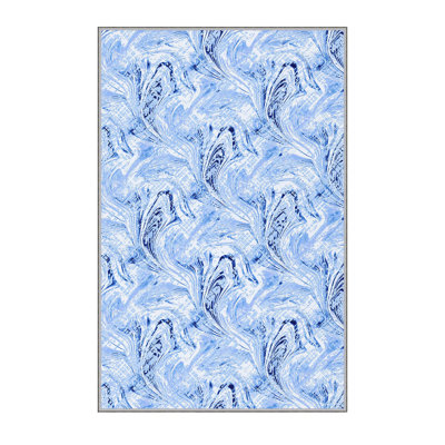Tapis de couloir élégant, 2,6 x 6,6 pieds, 1% polyester, hauteur de poils 0,3 po | Pois antibactérien et antidérapant en feutre de PVC | Impression numérique 3D, lavable à la machine, idéale pour les vestibules et les espaces de vie