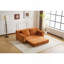 Canapé-causeuse, canapé-lit confortable à assise profonde, petit canapé moderne en velours côtelé pour la chambre à coucher du salon, coussin réversible avec coussins, aucun assemblage requis, orange