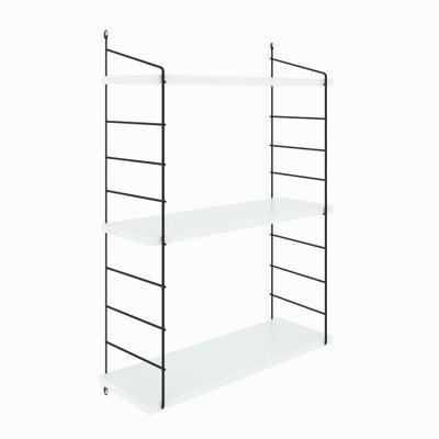 Modern Wall Shelf with Metal Bracket, White, 28.3 x 33.5 x 7.9 inches | 100% Melamine Coated Particle Board, Thickness: 0.7 inches | Stylish and Functional, Perfect for Home Decor & Organization