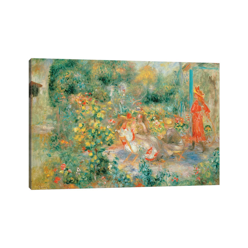 Young Girls In The Garden At Montmartre, 1893-95 by Pierre-Auguste Renoir - Wrapped Canvas Gallery-Wrapped Canvas Giclée