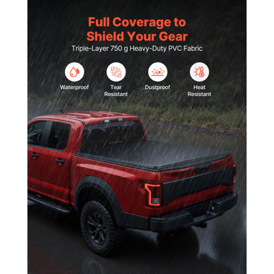 Housse pour tonneau de lit de camion souple et enroulable, compatible avec la Chevy Silverado / GMC Sierra 2500 3500 HD 2020-2025, pour lit de 6,9 pi (6 pi 10 po / 82 po), housse de tonneau en PVC avec barres de support en alliage d'aluminium