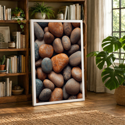 River Stones Minimalist - Wrapped Canvas
