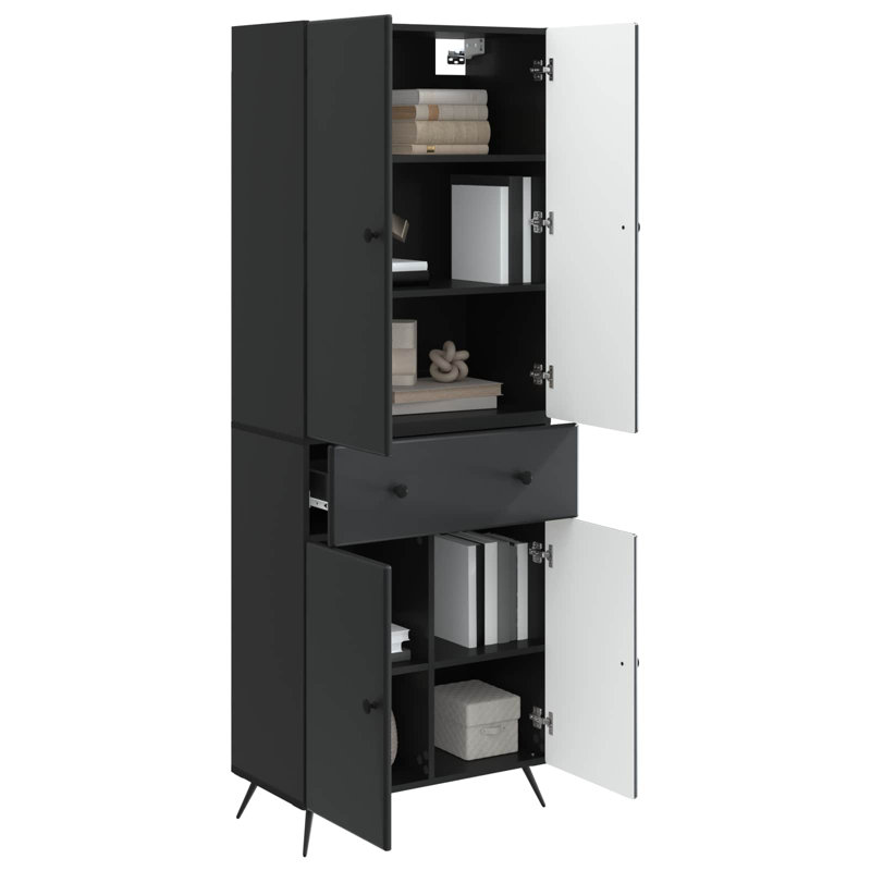 4 -Door 4 Storage Cabinet, Black