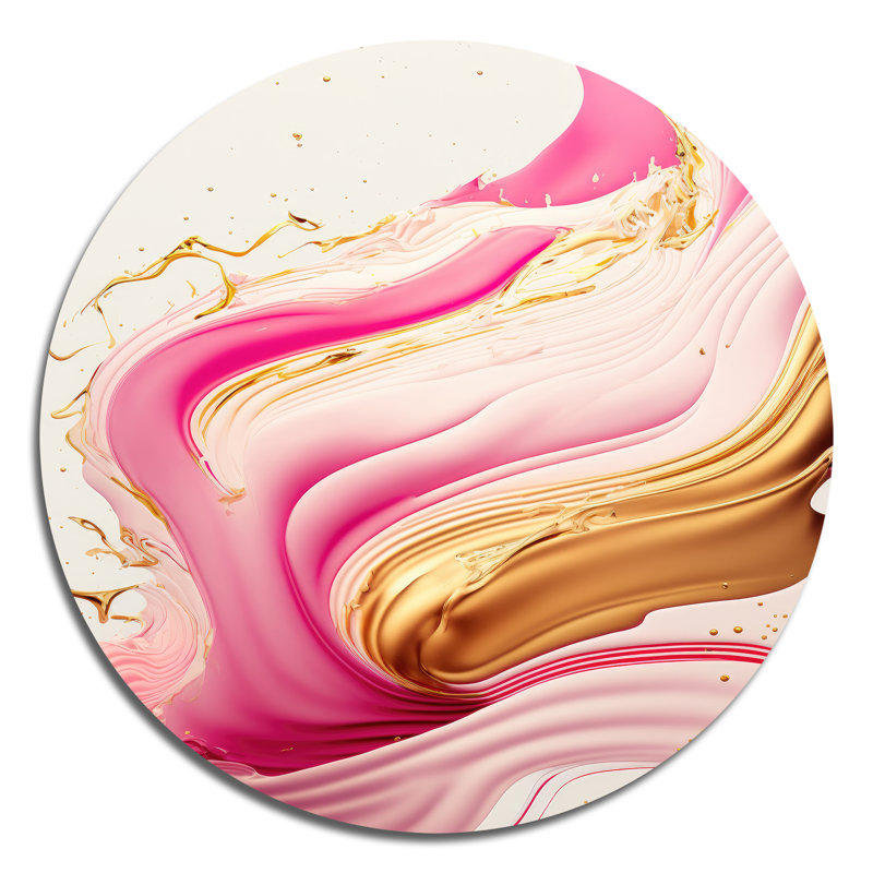 Duffey - Art abstrait rond en métal, H 23 po x l 23 po