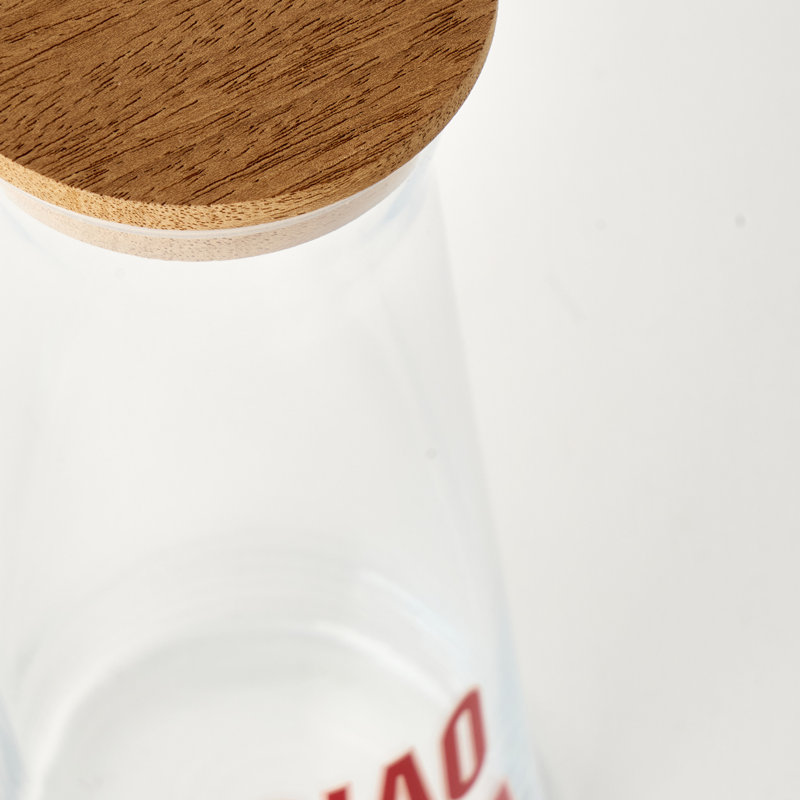 Carafe en verre avec couvercle en bois Line