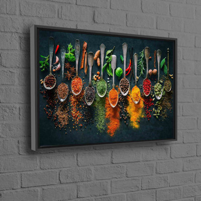 Abstract Indian Spices Kitchen Wall Art on Cotton Canvas for a Unique Culinary Twist in Home Decor
