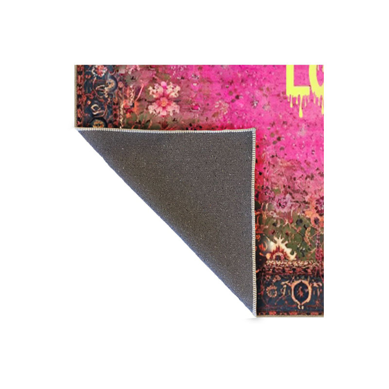 Tapis décoratif à motif texturé à motif texturé Love, Tapis de couloir 2 pi 6 po x 6 pi 7 po inclus
