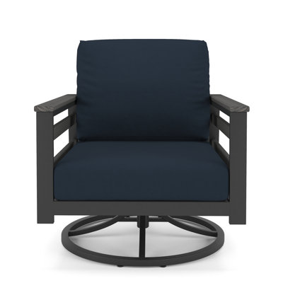 Townsend Metal Outdoor Swivel Rocking Chair with Sunbrella Cushion by Birch Lane