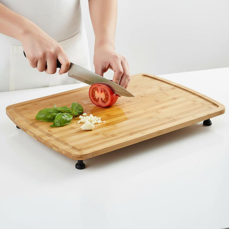 Bamboo Cutting Board, 30"x20" Extra Large Noodle Board with 4 Removable Feet, Juice Groove, Wooden Stove Top Covers for Electric Stove, Gas Burners, Counter Space
