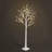CAPHAUS Full White Pre-lit Birch Tree w/ LED Lights, Light Up Tree, Full Artificial White Twig Tree w/ Warm White Lights for Festival Decoration Indoor, Multiple Sizes-1205680226