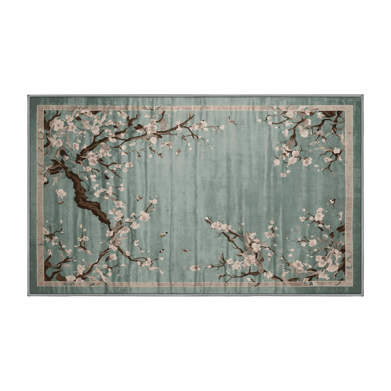 Machine Washable Brown Area Rug, Rectangle 7' x 9'