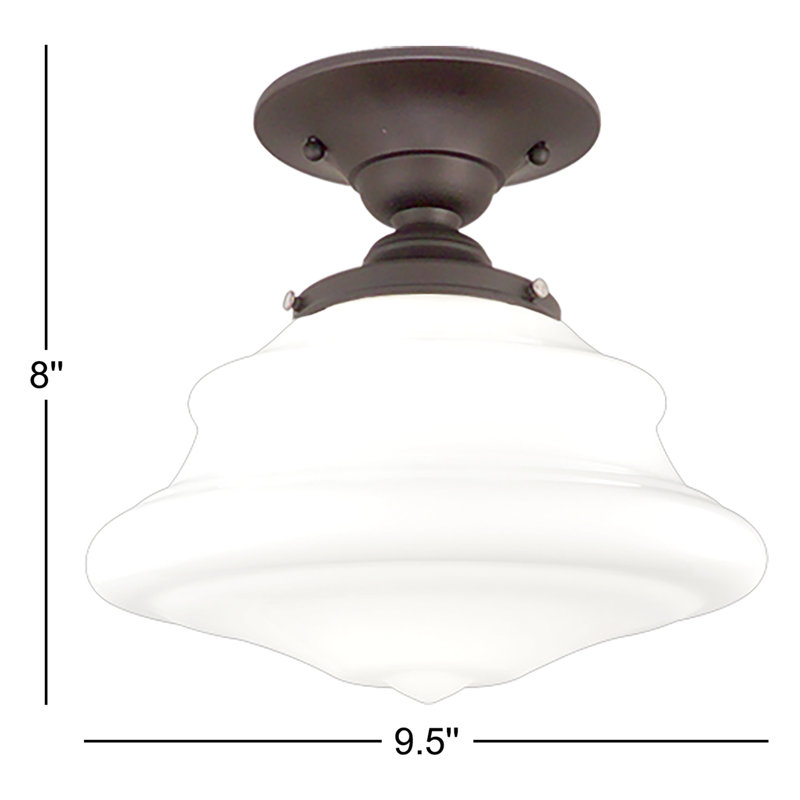 Petersburg 1 - Light Semi Flush Mount, 8" H x 9.5" W x 9.5" D, Old Bronze