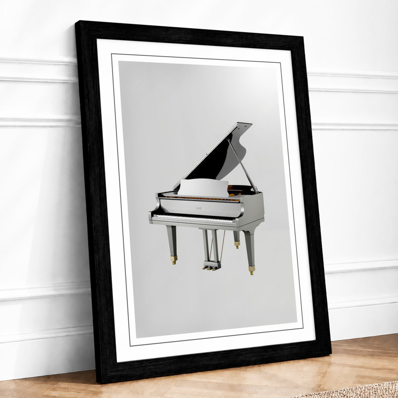 Grand Piano Elegance Modern - Print, A1 - 84.1 x 59.4 cm, Black