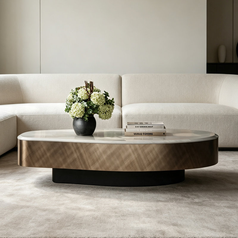 Vargas, H 12,6 po x l 55,1 po x P 29,5 po, Plateau blanc / base brune