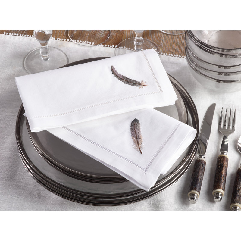 The Broderie Cotton Embroidered Square Napkin