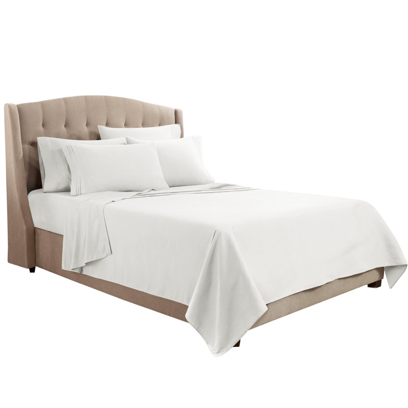 Microfiber Sheet Set, White, King Sheet Set + 1 Fitted Sheet + 4 Pillowcases