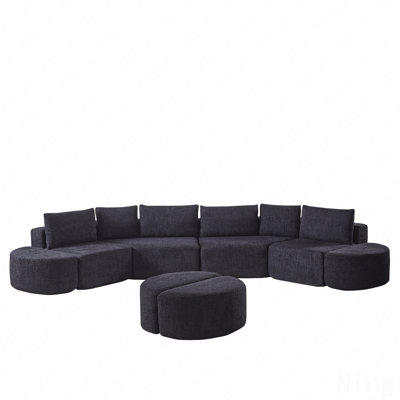 Modular Sofa Set In Chenille Fabric