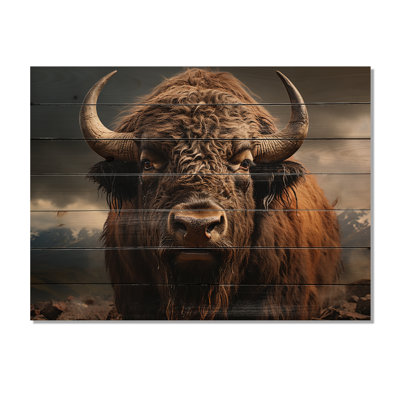 Keenyah Buffalo, portrait sur bois