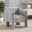 Fauteuil d'appoint en chenille de 29,9 pouces de ton gris Chenille, siège moderne pour le salon et la chambre à coucher