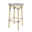 Tabouret de bar d'extérieur en rotin de 25 po avec repose-pieds rond, tabouret de comptoir sans dossier en polyéthylène (PE) pour îlot de cuisine / salle à manger / bord de mer / jardin-117194860