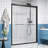 Premium Frameless Double Sliding Shower & Tub Doors, Tempered Glass Matte Black, Modern Style
