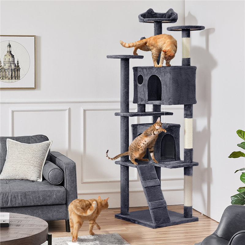 Arbre à chat H 80 po Harlsden, Gris foncé