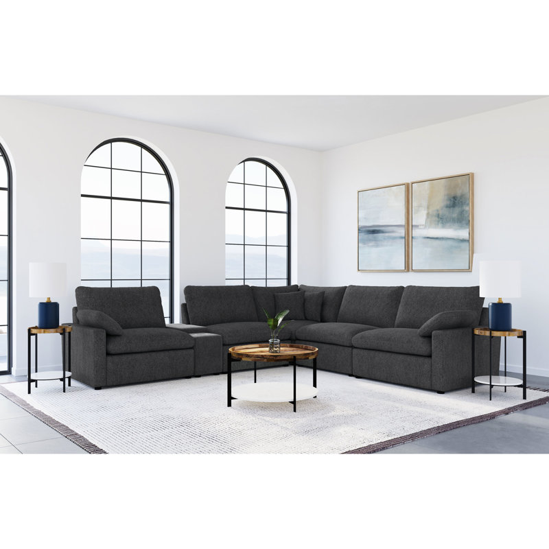 6 modulaires modulaires inclinables électriques gris foncé pour se détendre et se ranger avec un plateau-coussin