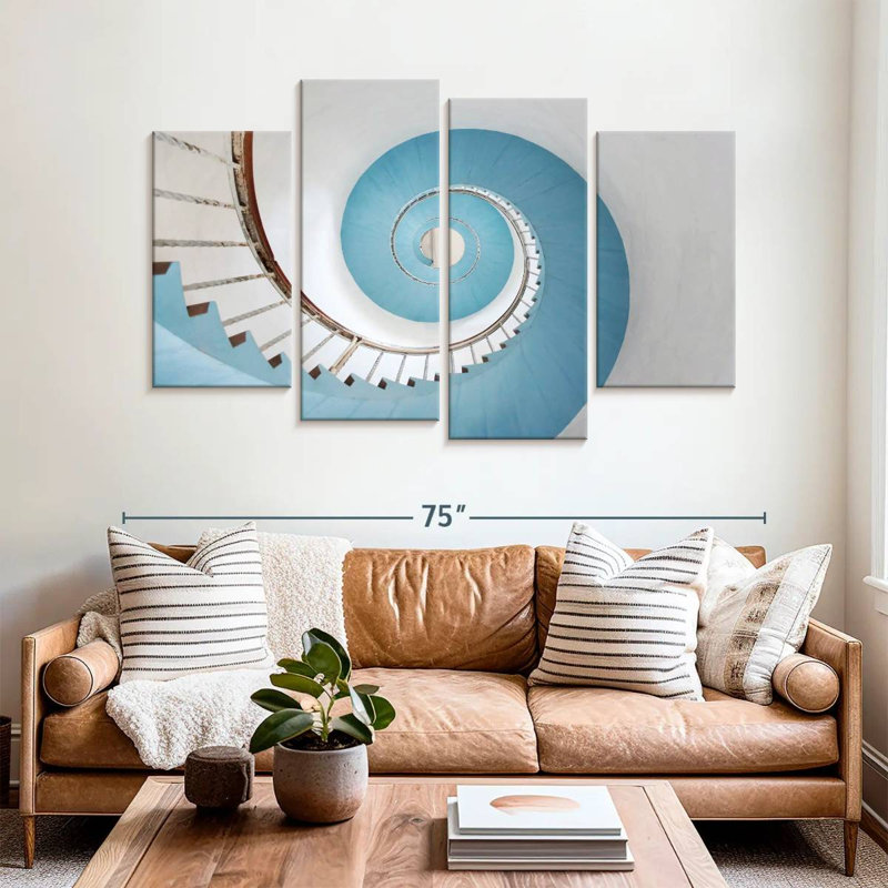 Lilie Blue Spiral Staircase, 42" H x 68" W
