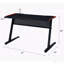 Bureau de jeu noir et rouge avec lumière DEL et port USB