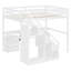 Lit mezzanine double avec commode, bureau et bande lumineuse, blanc-1725298867