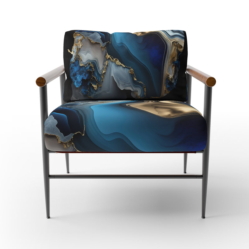Crossreagh - Fauteuil d'appoint rembourré en marbre, Noir, noir, noir, noir