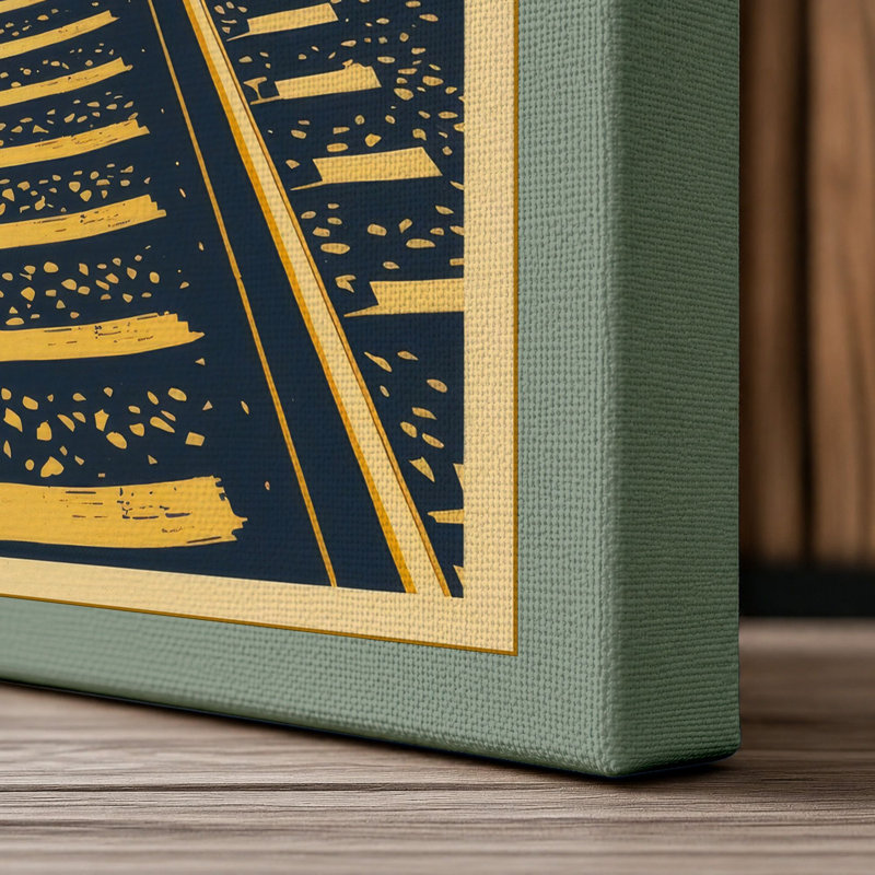 Rails to the Horizon Art Deco - Wrapped Canvas, 30x20 - 76.2 x 50.8 cm, Sage Border