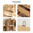 Branigans Wooden Glass Door Bookcase, 3 Pcs 3-Tier Cube Bookshelf Storage Cabinet With Double Drawer And Shelf