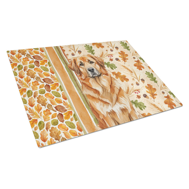 Red Leonberger Heirloom Fall Glass Cutting Board